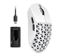 ATTACK SHARK R5 Ultra Carbon Fibre HyperSpeed Wireless Gaming Mouse-White B | 39g Ultralight Mice with Griptape, 2.4G/BT/USB-C, PixArt PAW3950MAX Sensor, 8KHz Wireless Polling Rate, 420000 DPI, Win/Mac