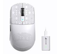 ATTACK SHARK R6 39g Wireless Gaming Mouse,PixArt PAW3950MAX Sensor,White B | SUPERLIGHT,8000Hz Polling rate, Nordic 52840 MCU, BT/2.4G Wireless/Wired, Adjustable DPI up to 42000,100M Clicks, Xbox/PC/Mac