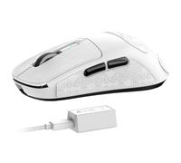 ATTACK SHARK R6 Wireless 8KHz Gaming Mouse, SUPERLIGHT 39g, Nordic 52840 MCU, PixArt PAW3950MAX Gaming Sensor, BT/2.4G /Wired, 42000 DPI, Optical Microswitches (100M Clicks), PC/Mac (White+Tape)