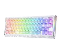 ATTACK SHARK R68 HE 8000Hz Carbon Fiber Rapid Trigger Gaming Keyboard, 0.005mm RT Accuracy 60% RGB Hall Effect Wired Magnetic Keyboard, CNC Aluminum, Snap Tap, Adjustable Actuation, Ice White