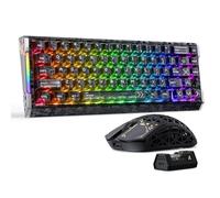 ATTACK SHARK R68HE 8KHz Forged Carbon Fiber&CNC Aluminum Rapid Trigger Magnetic Wired Gaming Keyboard+R5Ultra 39g Tri-Mode Wireless Lightweight Mouse Combo,PAW3950MAX 8K Sensor,42KDPI,RGB-Carbon Black
