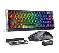 ATTACK SHARK R68HE&R5Ultra Carbon Fiber Gaming Keyboard and Mouse Combo,8000Hz Rapid Trigger Wired Keyboard,0.005mm RT Accuracy, Immersive RGB+49g 8K Wireless Mouse PAW3950MAX,42K DPI,Coiled Cable