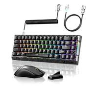 ATTACK SHARK R68HE + X11 Ultra Gaming Keyboard & Mice,8K Polling Rate Carbon Fiber,60% Wired Rapid Trigger Hall Effect,42K DPI PAW3950 Wireless Gaming Mouse,59g Lightweight with RGB Coiled Cable-Black