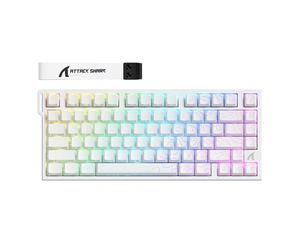 ATTACK SHARK R82 HE 8000Hz Rapid Trigger Keyboard, 0.005mm RT Accuracy 75% Wired Gaming Keyboard with Magnetic Switch, Snap Tap, Adjustable Actuation, 0.08ms Latency, RGB Lighting for PC/Mac, White