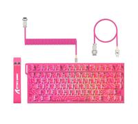 ATTACK SHARK R82 HE Wired 75% Gaming Keyboard, Magnetic Switch, 8000Hz Polling Rate, Ultra-Precision 0.005mm RT Tech, RGB Backlit, Top-5 Sound-Dampening Layers, with C01ULTRA LED Cable (Pink Contours)