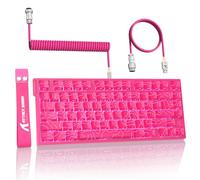 ATTACK SHARK R82HE 75% Rapid Trigger Mechanical Gaming Keyboard Wired,Hall Effect Magnetic Switch,Adjustable Actuation Esports,8KHz Polling Rate,0.08ms Latency with C01 Ultra Lighting Cable (Rose red)