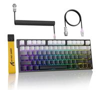 ATTACK SHARK R82HE 75% Rapid Trigger Mechanical Gaming Keyboard Wired,Hall Effect Magnetic Switch,Adjustable Actuation Esports,8KHz Polling Rate,0.08ms Latency with C01 Ultra RGB Cable (Moonlight)