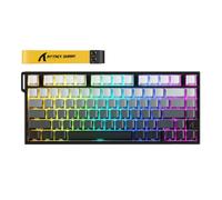 ATTACK SHARK R82HE Rapid Trigger Wired Mechanical Gaming Keyboard TKL NKRO RGB with 8K Polling,0.005mm Accuracy,256K Scan Rate,5 Layer Sound Damped,Hall Effect Magnetic Switch for PC Mac(Moonlight)