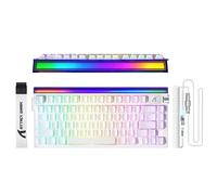 ATTACK SHARK R85 HE Wired 75% Gaming Keyboard with C01ULTRA LED Cable, Magnetic Switch, 5 Layers, Multifunctional software, RGB light box, Knob, 8000Hz, 0.005mm RT Tech (Contour white)
