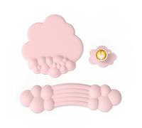 Attack Shark Rainbow Cloud Wrist Rest Combo, Mouse Wrist Support for Ergonomic Pain Relief,Cute Desk Accessory for Home Office,Non Slip, Palm Rest Set for Typing/Gaming/Computer/Laptop- Flesh Pink