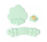 Attack Shark Rainbow Cloud Wrist Rest Combo, Mouse Wrist Support for Ergonomic Pain Relief,Cute Desk Accessory for Home Office,Non Slip, Palm Rest Set for Typing/Gaming/Computer/Laptop- Light Green