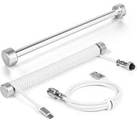 ATTACK SHARK RC01 Custom Aluminum Winder Rod for Coiled USB C Cable | Multifunctional Use for Desk Tidy & Decoration, Portable 7.87inch for Mechanical Gaming Keyboard/Switch/PS4/XBox-Silver