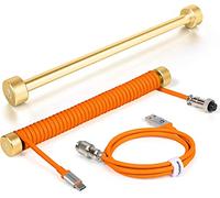 ATTACK SHARK RC01 Custom Aluminum Winder Rod for Coiled USB C Cable | Multifunctional Use for Desk Tidy & Decoration, Portable 7.87inch for Mechanical Gaming Keyboard/Switch/PS4/XBox-Gold