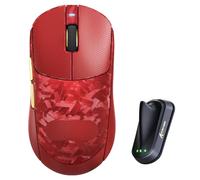 ATTACK SHARK RS3 ULTRA Wireless Gaming Mouse, PAW3955MAX Sensor, Nordic 54L15 Chip, Carbon Fiber, 8K Hz Polling, 52K DPI, Ultra-lightweight 63g, BT/2.4G/Wired Mice, for Esports & Pro Gamers, Red