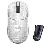 ATTACK SHARK RS3 ULTRA Wireless Gaming Mouse, PAW3955MAX Sensor, Nordic 54L15 Chip, Carbon Fiber, 8K Hz Polling, 52K DPI, Ultra-lightweight 63g, BT/2.4G/Wired Mice, for Esports & Pro Gamers, Silver