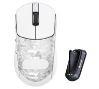 ATTACK SHARK RS3 ULTRA Wireless Gaming Mouse, PAW3955MAX Sensor, Nordic 54L15 Chip, Carbon Fiber, 8K Hz Polling, 52K DPI, Ultra-lightweight 63g, BT/2.4G/Wired Mice, for Esports & Pro Gamers, Silver