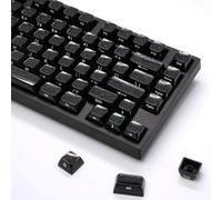 ATTACK SHARK SK03 Dual-Layer Crystal Keycap Set,PC+ABS,136 Keys,Black | ASA Profile,Jell Texture,Side Printed,Smooth Surface,MX Switch Compatible,Custom Keycaps for Gaming Mechanical Keyboard