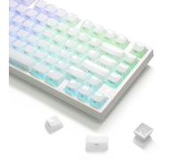 ATTACK SHARK SK03 Dual-Layer Crystal Keycap Set,PC+ABS,136 Keys,White | ASA Profile,Jell Texture,Side Printed,Smooth Surface,MX Switch Compatible,Custom Keycaps for Gaming Mechanical Keyboard