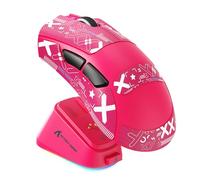 ATTACK SHARK V3Pro Wireless Esports Gaming Mouse with Magnetic Charging Dock:62g Lightweight-1K Polling-25K DPI-PAW3311 Sensor,Wired/BT/2.4Ghz Programmable,BK52820 IC for PC Mac Gamer(Berry Red+Tape)