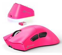 ATTACK SHARK V3PRO Wireless Gaming Mouse with Magnetic Charging Dock, PixArt PAW3311 Sensor, Up to 25000 DPI, BT/2.4Ghz/Wired, 100M Clicks, 500mAh, 65g SUPERLIGHT Mice for Win11/Xbox/PS/Mac -BerryRed