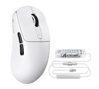 ATTACK SHARK V5 8000Hz Wireless Gaming Mouse,53G SUPERLIGHT,PixArt PAW3950MAX Sensor,Nordic 52840 Chip,BT/2.4G/Wired Gaming Mice with Coiled Cable,42KDPI,Ice-feel Coating,Ideal for Large Hands(White)