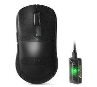 ATTACK SHARK V5 Wireless Gaming Mouse, 53g, Optical Microswitch, Nordic52840 MCU, PAW3950MAX, 8000Hz LED Receiver, 20000 FPS, 42000DPI, BT/2.4Ghz/Wired, Med-Lg Hands, 500mAh (Black+ Tape)