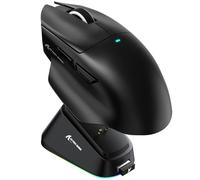 ATTACK SHARK V6 65g SUPERLIGHT Mouse with Magnetic Charging Dock, PixArt PAW3311 Gaming Sensor, 25000 DPI, 500 mAh Battery, BT/Wireless/Wired Ergonomic Mice with Thumb Rest, for Win11/Xbox/PS/Mac