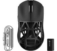 ATTACK SHARK Wireless Black R2 Gaming Mouse with Griptape, C06 Coiled Keyboard Cable