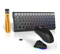 ATTACK SHARK x MAMBASNAKE X11 Gaming Mouse with X60 HE Magnetic Keyboard | Wireless Keyboard and Mice Combo,BT/2.4G/Wired, Rapid Trigger, 8000 Polling Rate, PAW3311, 22000 DPI, Ultra-Light Mouse,Black