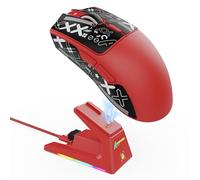 ATTACK SHARK X1 Gaming Mouse with Magnetic Charging Dock, PixArt PAW3395PRO Gaming Sensor, 40000DPI, BT/2.4G Wireless/Wired, 49g SUPERLIGHT Mouse, 100M Clicks Microswitches for PC/Xbox/PS/Mac -Red