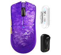 ATTACK SHARK X11 ULTRA Wireless Gaming Mouse With C06 Ultra LED Cable, Composite Carbon Fiber, 54L15 MCU, PAW3950MAX, Super Light 59g, 8000Hz, BT/2.4G Wireless/Wired, 42000 DPI (Purple)