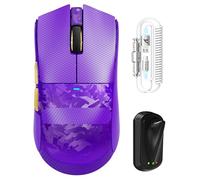 ATTACK SHARK X11 ULTRA Wireless Gaming Mouse With C06 Ultra LED Cable, Composite Carbon Fiber, 54L15 MCU, PAW3950MAX, Super Light 59g, 8000Hz, BT/2.4G Wireless/Wired, 42000 DPI (Purple + Grip Tape)