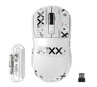 ATTACK SHARK X3MAX 49g SUPERLIGHT Mouse, PixArt PAW3950 Gaming Sensor, 6 Adjustable DPI Up to 420000, BT/2.4G Wireless/Wired Gaming Mouse, 100M Clicks Microswitches, for PC/Xbox/Mac, White & Grip Tape
