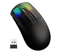 ATTACK SHARK X5 Superlight Wireless Gaming Mouse 49g,Tri-Mode Aerox Wireless Mice -Wired/2.4G/BT5.0,PAW3312 PixArt Optical Sensor,Up to 4000DPI,RGB Backlit with Long Battery Life for PC/MAC-Black