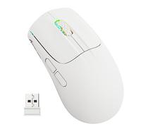 ATTACK SHARK X5 Superlight Wireless Gaming Mouse 49g,Tri-Mode Aerox Wireless Mice-Wired/2.4G/BT5.0,PAW3312 PixArt Optical Sensor,Up to 4000DPI,RGB Backlit with Long Battery Life for PC/MAC-White