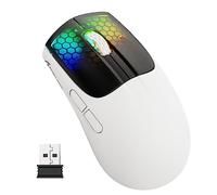 ATTACK SHARK X5 Superlight Wireless Gaming Mouse 49g,Tri-Mode Aerox Wireless Mice-Wired/2.4G/BT5.0,PAW3312 PixArt Optical Sensor,Up to 4000DPI,RGB Backlit,Long Battery Life for PC/MAC-Black White