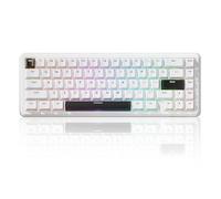 ATTACK SHARK X65 HE Magnetic Switch Rapid Trigger Keyboard, 65% Wired Gaming Keyboard with 8000 Hz Polling Rate, 0.01mm RT Accuracy Adjustable Actuation, PBT Keycaps, QMK Driver, RGB.(White)