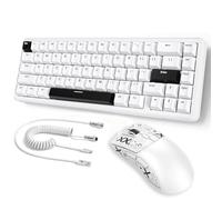 ATTACK SHARK X65 HE Wired Magnetic Switch Keyboard and R1 Mouse Combo, Rapid Trigger Gaming Keyboard, 8KHz Polling Rate,Adjustable Actuation,Superlight BT/2.4G/Wired Mouse,18K DPI for Win/Mac,White