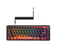 Attack Shark X65PRO HE Rapid Trigger Magnetic Mechanical Keyboard,60% Hot Swappable,Hall Effect Sensor,Adjustable Actuation,Tri-Mode RGB, 8KHz Polling Rate with Coiled Cable for MOBA/FPS/RTS-Red