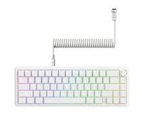ATTACK SHARK X65PRO HE Rapid Trigger Magnetic Mechanical Keyboard,65% Hot Swappable, Hall Effect Sensor,Adjustable Actuation,Tri-Mode RGB, 8KHz Polling Rate with Coiled Cable for MOBA/FPS/RTS-White