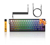 ATTACK SHARK X68 HE 60% Wired Gaming Keyboard Rapid Trigger,Actuation Point Adjustable, Magnetic Switch Up to 8K Hz,PBT Keycaps for Win/Mac,RGB Backlit Mechanical Keyboard with Coiled Cable-Moon Night