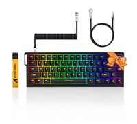 ATTACK SHARK X68 HE 60% Wired Gaming Keyboard Rapid Trigger,Actuation Point Adjustable, Magnetic Switch Up to 8K Hz,PBT Keycaps for Win/Mac,Wired RGB Mechanical Keyboard with Coiled Cable-Black