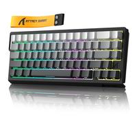 ATTACK SHARK X68 HE 8000Hz Rapid Trigger Keyboard, 0.01mm RT Accuracy Wired Gaming Keyboard with Magnetic Switch, Adjustable Actuation, Rapid Trigger, Snap Tap, RGB Lighting for PC/Mac, Moonlight