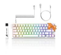 ATTACK SHARK X68 HE 8KHZ Rapid Trigger Keyboard Magnetic Switch,0.01 mm RT Accuracy,Wired RGB 60% Gaming Keyboard TKL with Adjustable Actuation,Snap Tap,Coiled Cable,for PC/Mac(White Contour)