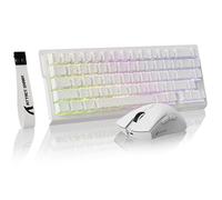 Attack Shark X68 HE Gaming Keyboard & R1 Mouse Combo,8KHz Magnetic Switch Keyboard, 16.8M RGB, Custom Actuation, 55g Ultra-Light Mouse with 18,000 DPI & Tri-Mode Connectivity for Esport Gamer-White