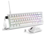 ATTACK SHARK X68 HE & R1 Gaming Keyboard and Mouse Set, 8000Hz Rapid Trigger Wired Keyboard, 0.01mm RT Accuracy, Snap Tap, 59g SUPERLIGHT Wireless Mouse, 18000DPI, BT/Wired/2.4G Mice, White