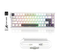 ATTACK SHARK X68MAX HE Full Aluminum CNC 8KHz Rapid Trigger Keyboard, 0.005mm Adjustable Actuation Wired RGB Gaming Keyboard with Magnetic Switch, Snap Tap, C01 Ultral Cable (Starlight White)
