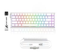 ATTACK SHARK X68MAX HE Full Aluminum CNC 8KHz Rapid Trigger Keyboard, 0.005mm Adjustable Actuation Wired RGB Gaming Keyboard with Magnetic Switch, Snap Tap, C01 Ultral Cable (White Contours)