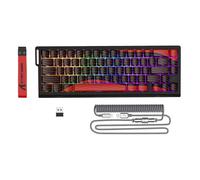 ATTACK SHARK X68PRO HE Rapid Trigger Wireless Keyboard, 0.01mm RT Accuracy 8000Hz Wired Gaming Keyboard, Adjustable Actuation, Snap Tap, RGB Backlit, Magnetic Switch, C01 Coiled Cable -Red