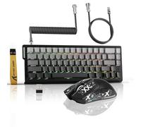 ATTACK SHARK X68PROHE Keyboard+X11 Mouse Wireless Gaming Set &C01PRO Coiled